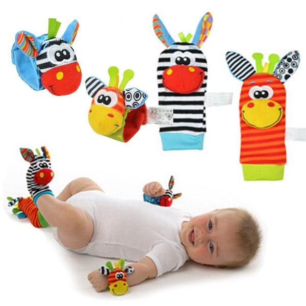 Newborn Baby Cute Rattles Stuffed Animal Socks