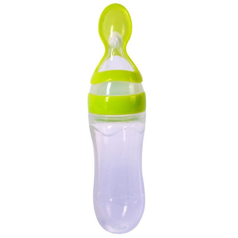 Infant Silica Gel Feeding Bottle With Spoon